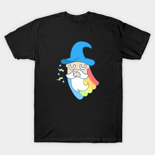 Magical Rainbow Fantasy Wizard T-Shirt by sadpanda